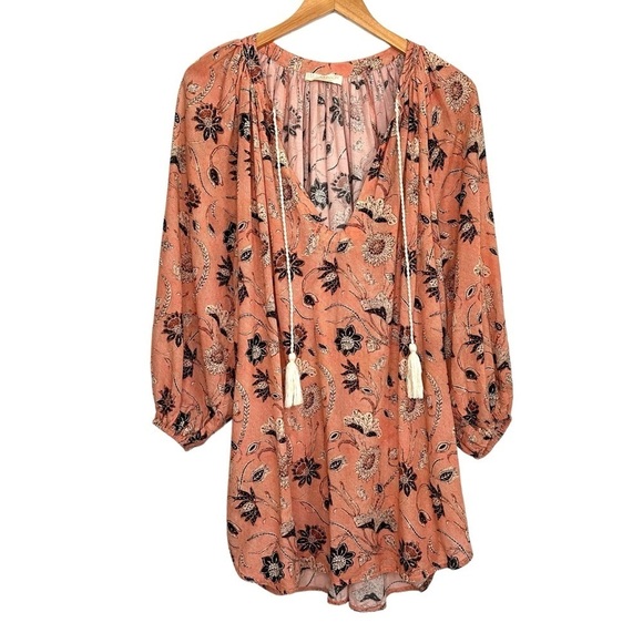 Ulla Johnson Dresses & Skirts - ULLA JOHNSON Womens Biarritz Tassel Floral Voile Tunic Mini Dress Size Small